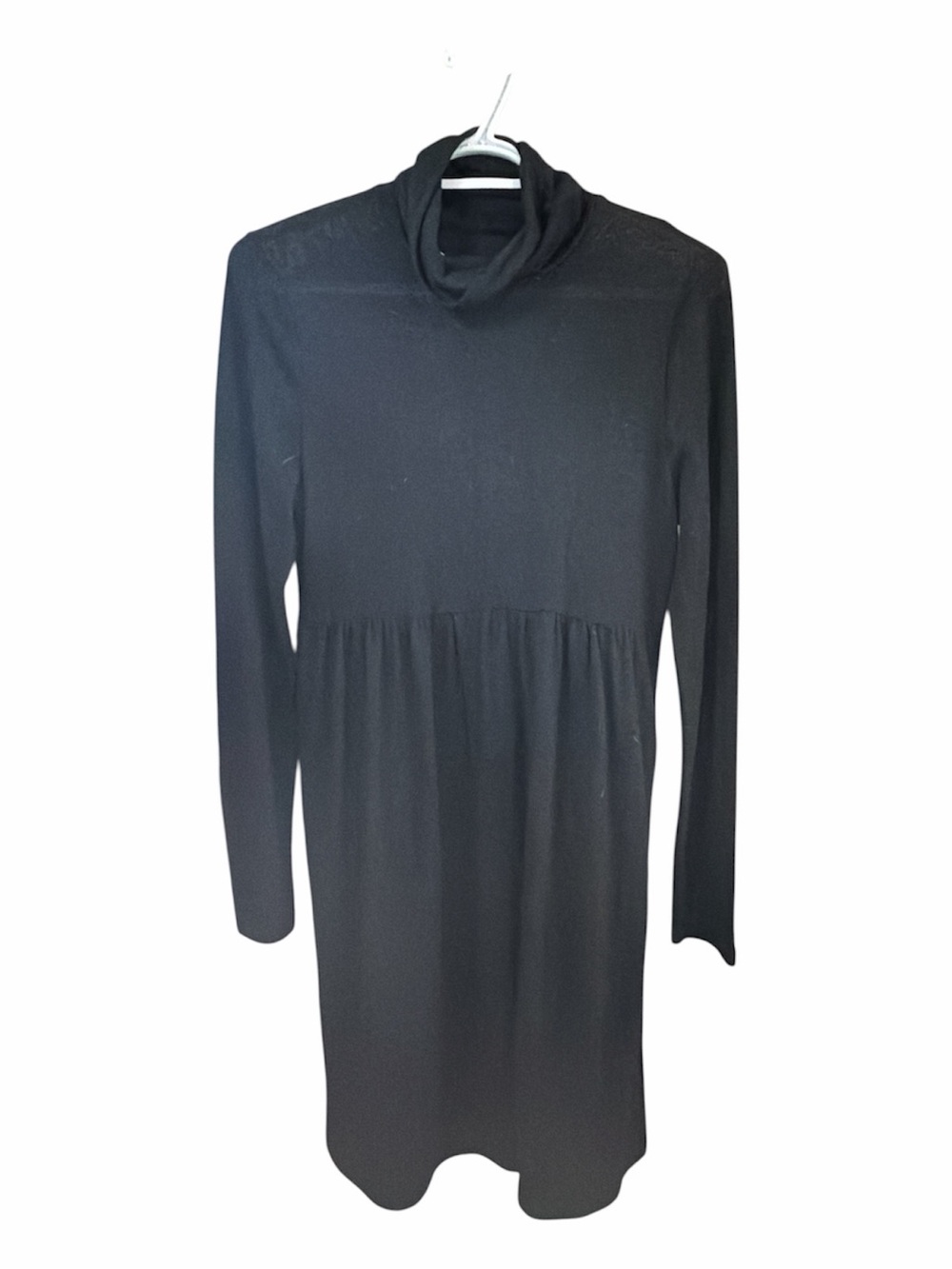 SHEIN Black Long Sleeve Turtleneck Midi Dress